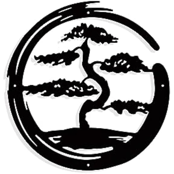 Bonsai Tree Metal Wall Art Decor Matte Black Wall Hanging Decor Silhouette Wall Art for DIY handcrafting