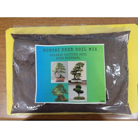 Bonsai Tree Seed Soil, Organic Potting Soil Mix with Biochar Flakes, 2 Pounds