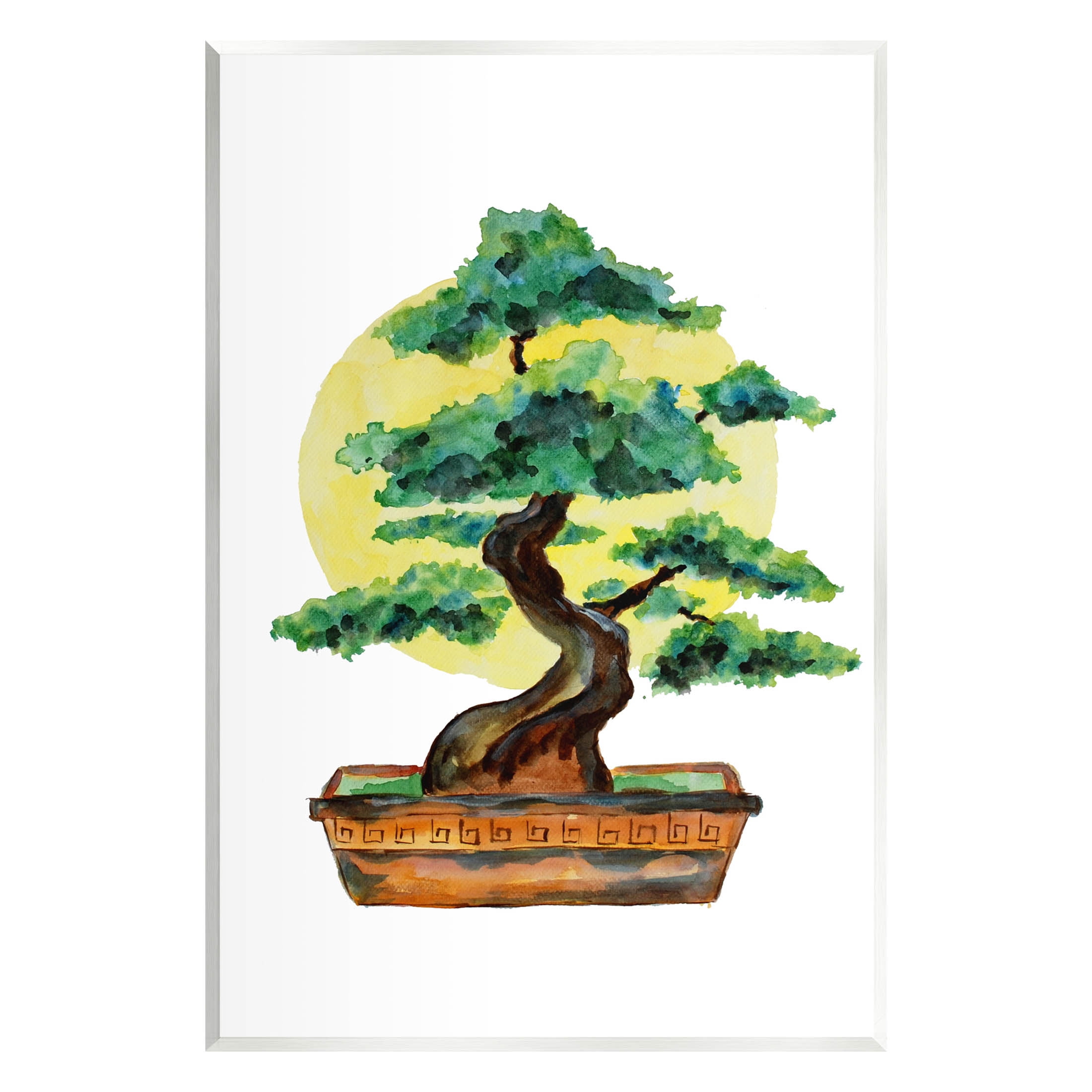 Bonsai Tree Sun Shape Botanical & Floral Graphic Art Unframed Art Print Wall Art