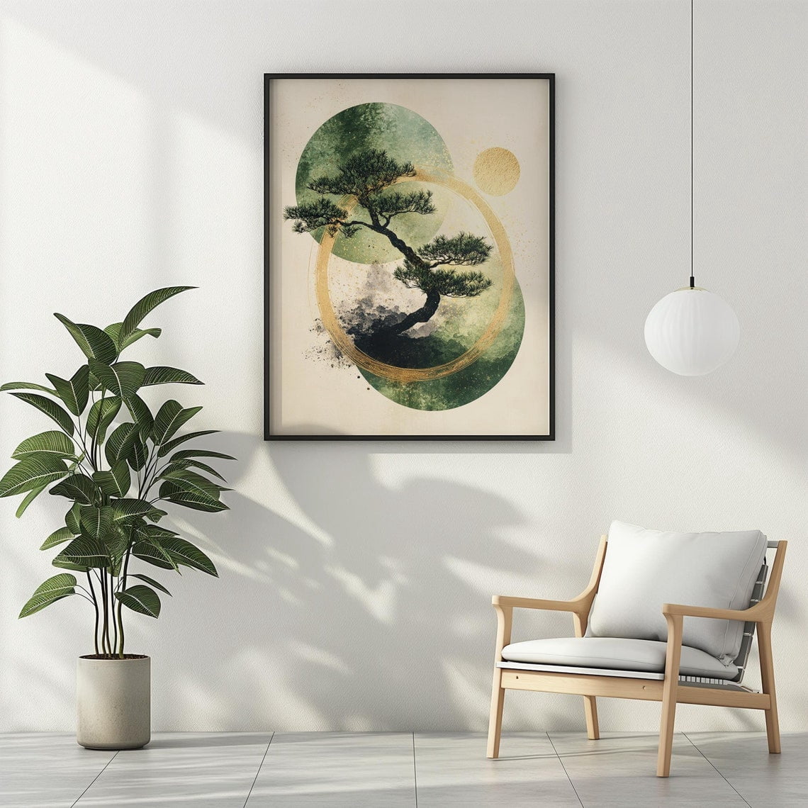 Bonsai Tree Wallable Abstract Japandi Trendy Wall Decor Modern Japanese ...