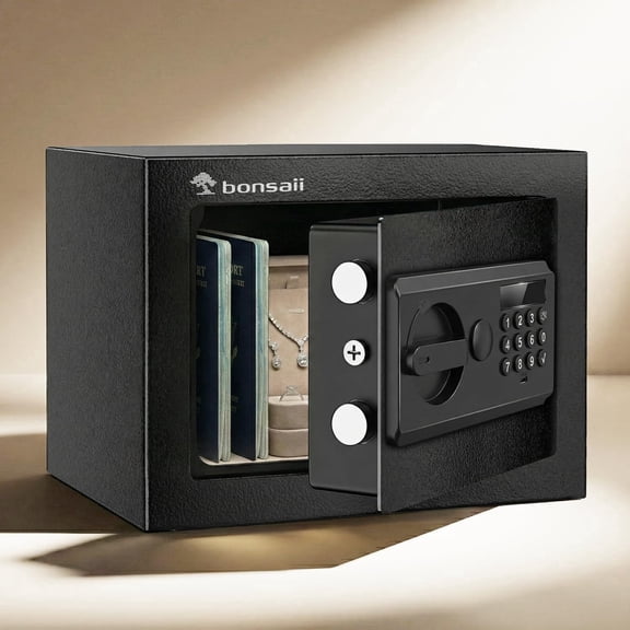 Bonsaii 0.23 Cu Ft Digital Safe Box with Keypad and Removable Shelf