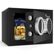 Bonsaii 0.23 Cubic Feet Safe Electronic Digital Security Small Money Safe Box with Keypad Lock & Key Lock