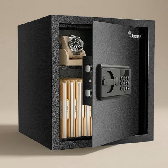 Bonsaii 1.2 Cu Ft Digital Safe Box with Lighted Keypad and Removable Shelf