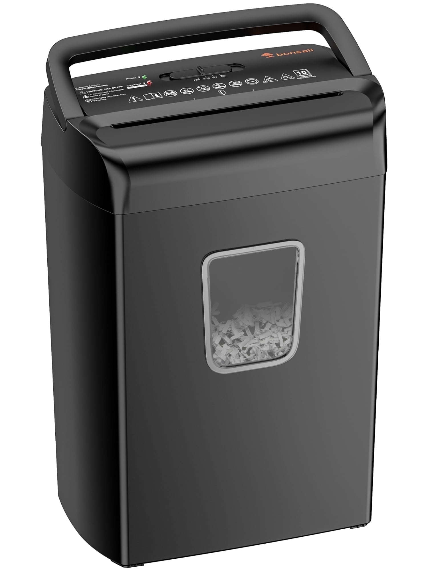Free Shipping! Bonsaii Cross Cut Paper Shredder 10 Sheets with 5.5