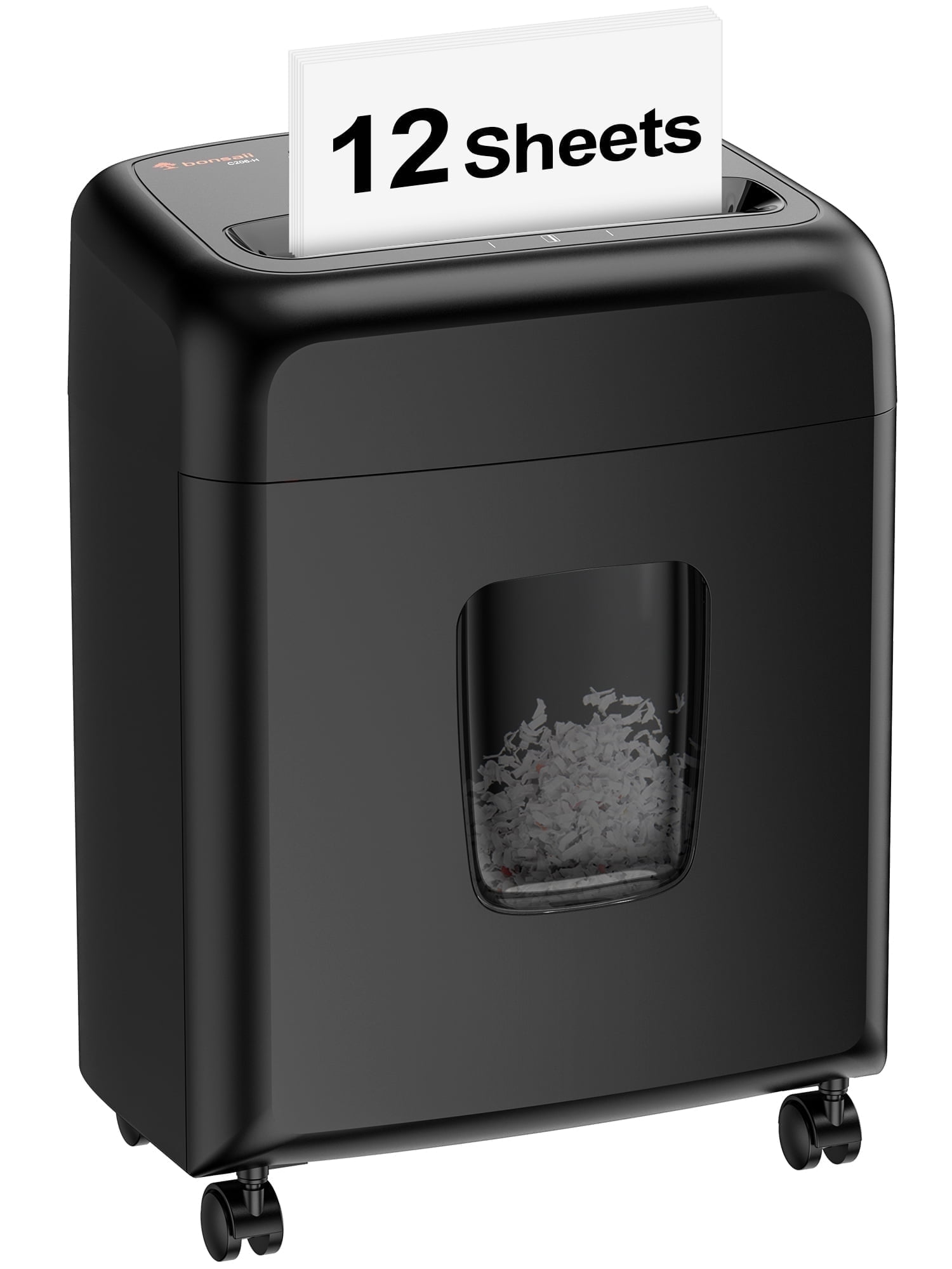 Bonsaii Paper Shredder C206-H 12-Sheet Cross Cut Paper Shredder with 4-Gallon Pullout Bin