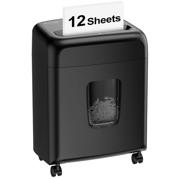 Bonsaii Paper Shredder C206-H 12-Sheet Cross Cut Paper Shredder with 4-Gallon Pullout Bin