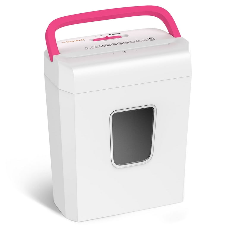 Free Shipping! Bonsaii Cross Cut Paper Shredder 6 Sheets, White