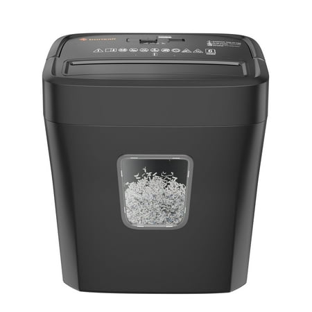 Bonsaii 6-Sheet Micro Cut Paper Shredder for Home Office Use with Portable Handle