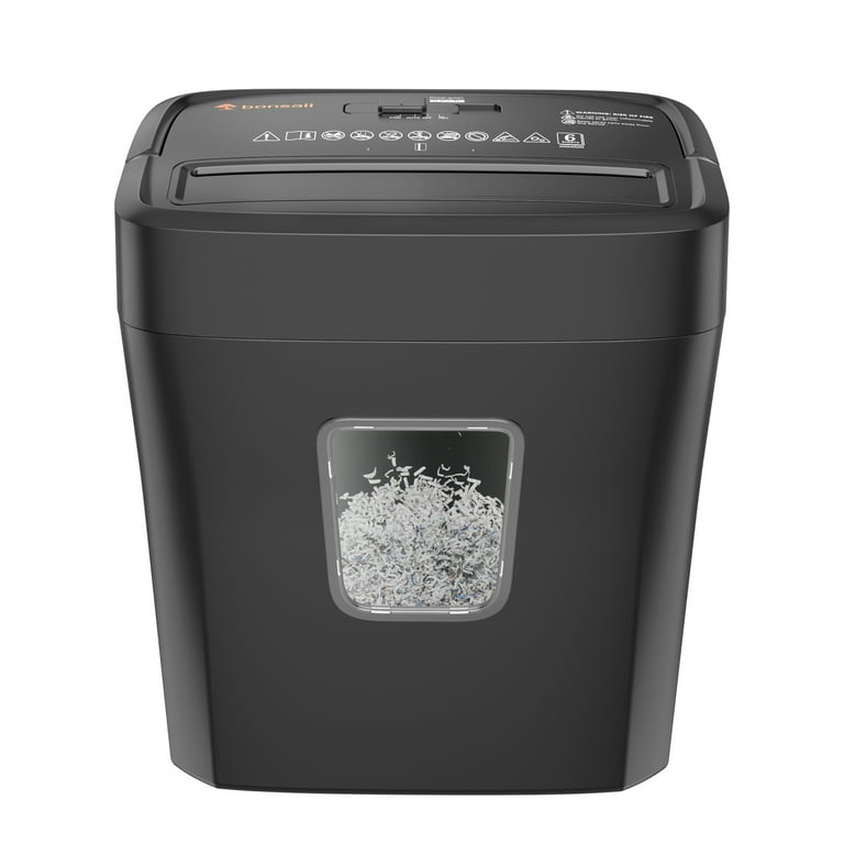 Bonsaii 6-Sheet Micro-Cut Paper Shredder for Home Office Use with Portable  Handle