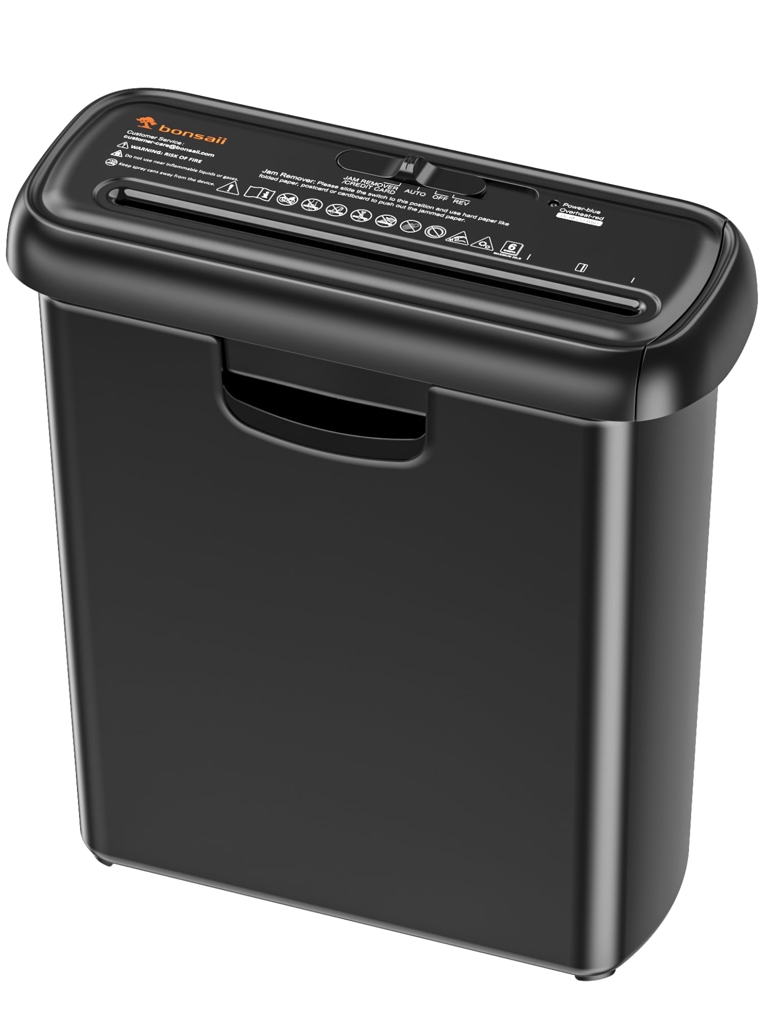 Bonsaii 6-Sheet Strip Cut Paper Shredder, 2.4-Gal