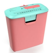 Bonsaii 8-Sheet Strip Cut Paper Shredder with 3.4 Gallons Wastebasket,Pink & Green