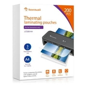Bonsaii A4 Thermal Laminating Pouches 9" x 11.5", 3 Mil Thick Laminator Machine Sheets, 200 Pack
