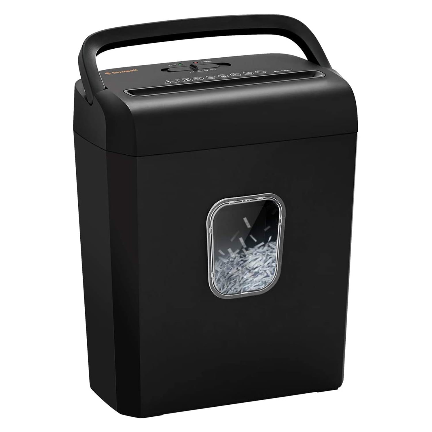 Bonsaii Paper Shredder for Home Use,6-Sheet Crosscut Paper and Credit Card  Shredder for Home Office with Handle for Document,Mail,Staple,Clip-3.4 Gal