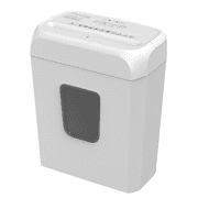 Bonsaii Confidential Shredder, Ideal for home offices, this high-security device shreds up to 6 sheets at once, handling documents, mail, staples, and credit cards, 3.4-gallon bin, White