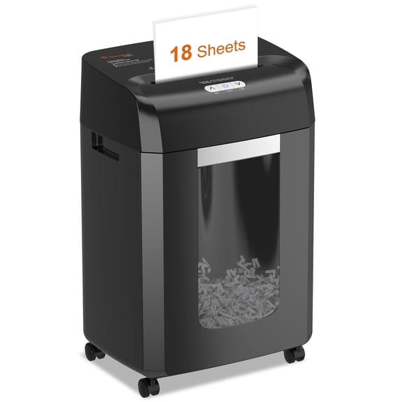 Bonsaii Paper Shredder C185-J 18-Sheet Cross Cut Office Shredder 60 Mins Heavy Duty Shredder for Home Office Use
