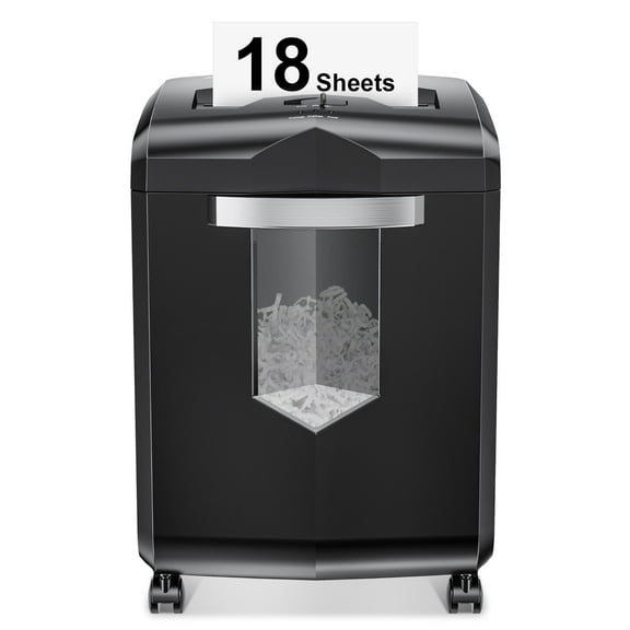 Bonsaii Paper Shredder 18-Sheet Cross Cut Shredder for Home Office with Wastebasket