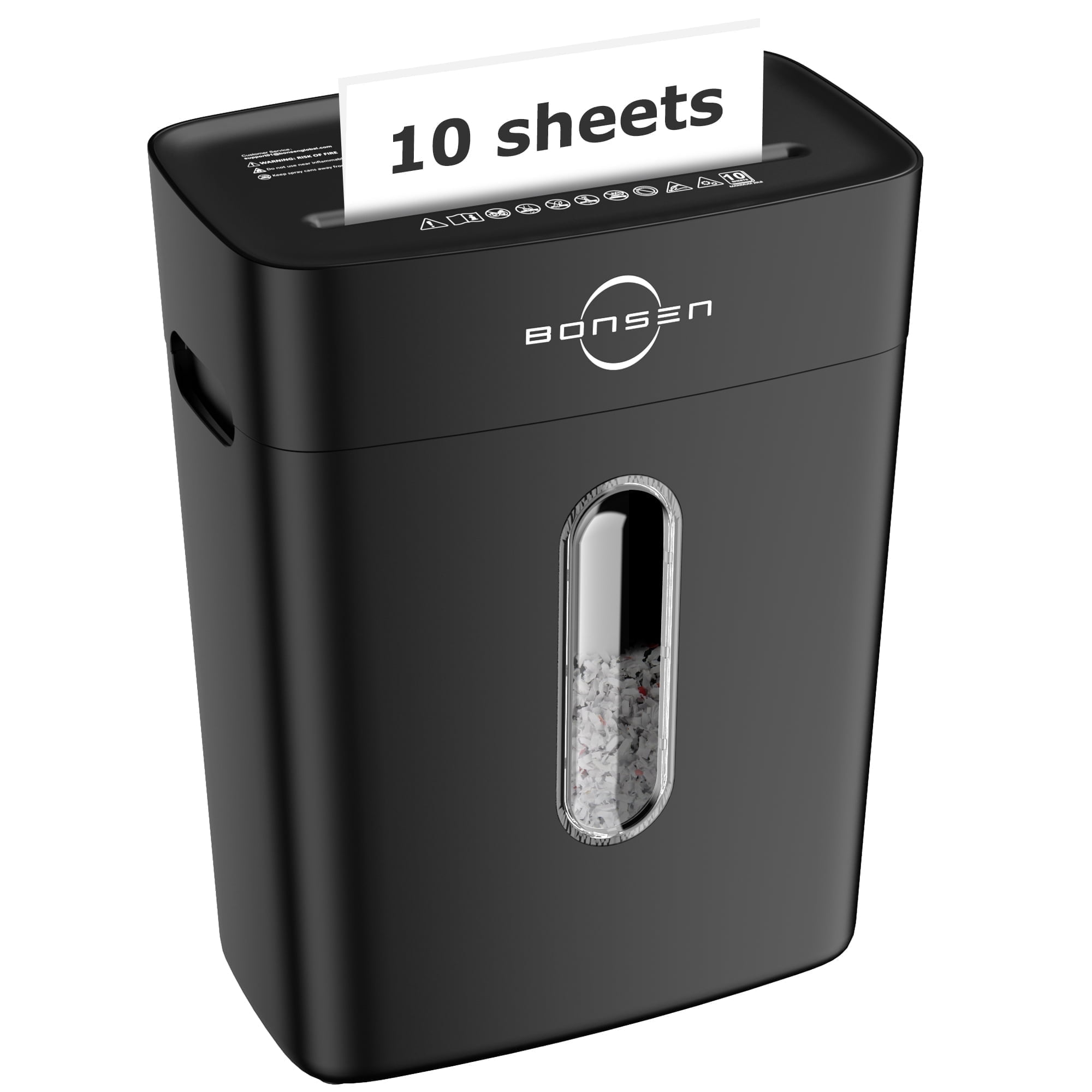 BONSEN 10-Sheet Cross Cut Paper Shredder for Home Office Use with 4 Gallons Wastebasket