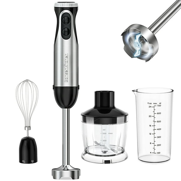 Bonsenkitchen Immersion Handheld Blender, Stainless Steel Hand Stick
