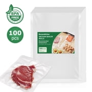 Bonsenkitchen 100ct Vacuum Sealer Bags, 8" x 12" Quart Size Pre-cut Bags, Universal Food Sealer Bags Compatible with Food Saver & All Machines, BPA Free