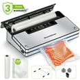 thumbnail image 1 of Bonsenkitchen Vacuum Sealer, Stainless Steel Food Sealer with Built-in Cutter and Bag Storage, include 1 Roll Bag & 99 Vacuum Bags, 1 of 10