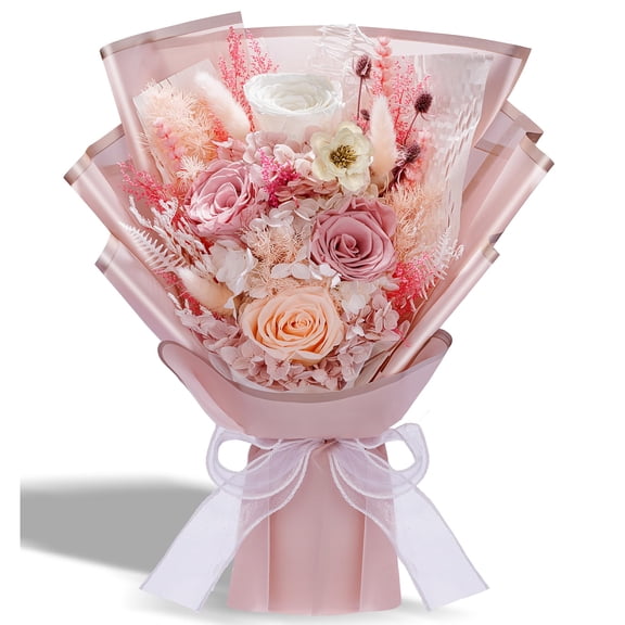 Bonsion Preserved Flowers Gifts for Women, Flower for Delivery, Dusty Rose Gifts fo Her, Preserved Roses Bouquets, Birthday Gifts for Grandma, Mothers Day Flowers for Wife Y101