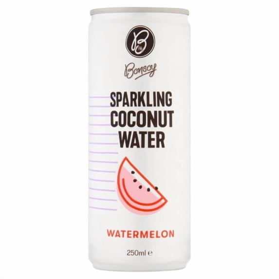 Bonsoy Sparkling Coconut Water With Watermelon 250ml, British Import (Pack of 6)