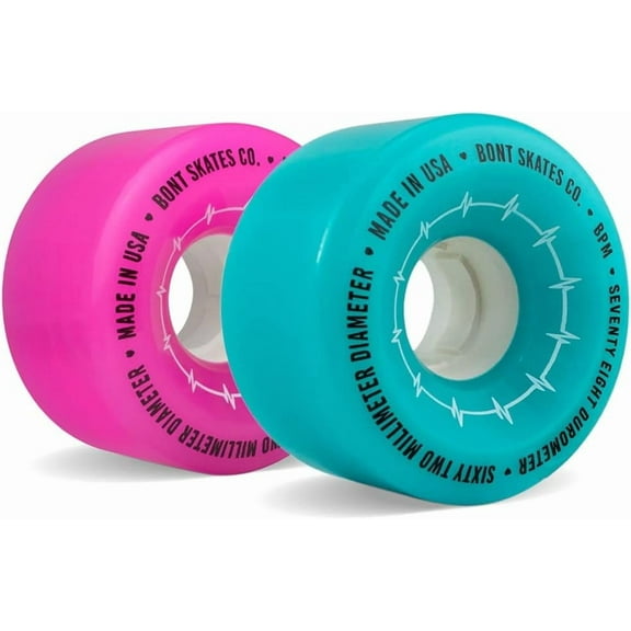 Bont Skates BPM Quad Roller Skate Outdoor Wheels - Suitable for Recreational Skating Asphalt Sidewalk Boardwalk Street - 62x35mm 78A, Made in USA