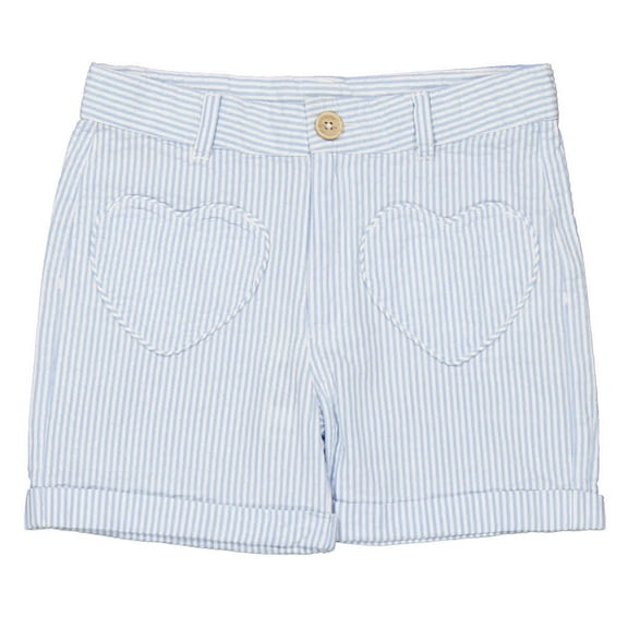 Bonton Kids Farah Striped Heart Pocket Shorts, Size 6Y