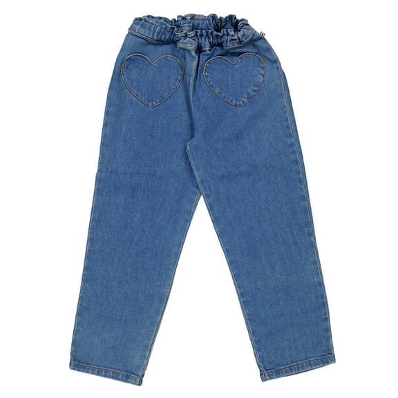 Bonton Kids Heart Embroidered Denim Jeans, Size 8Y