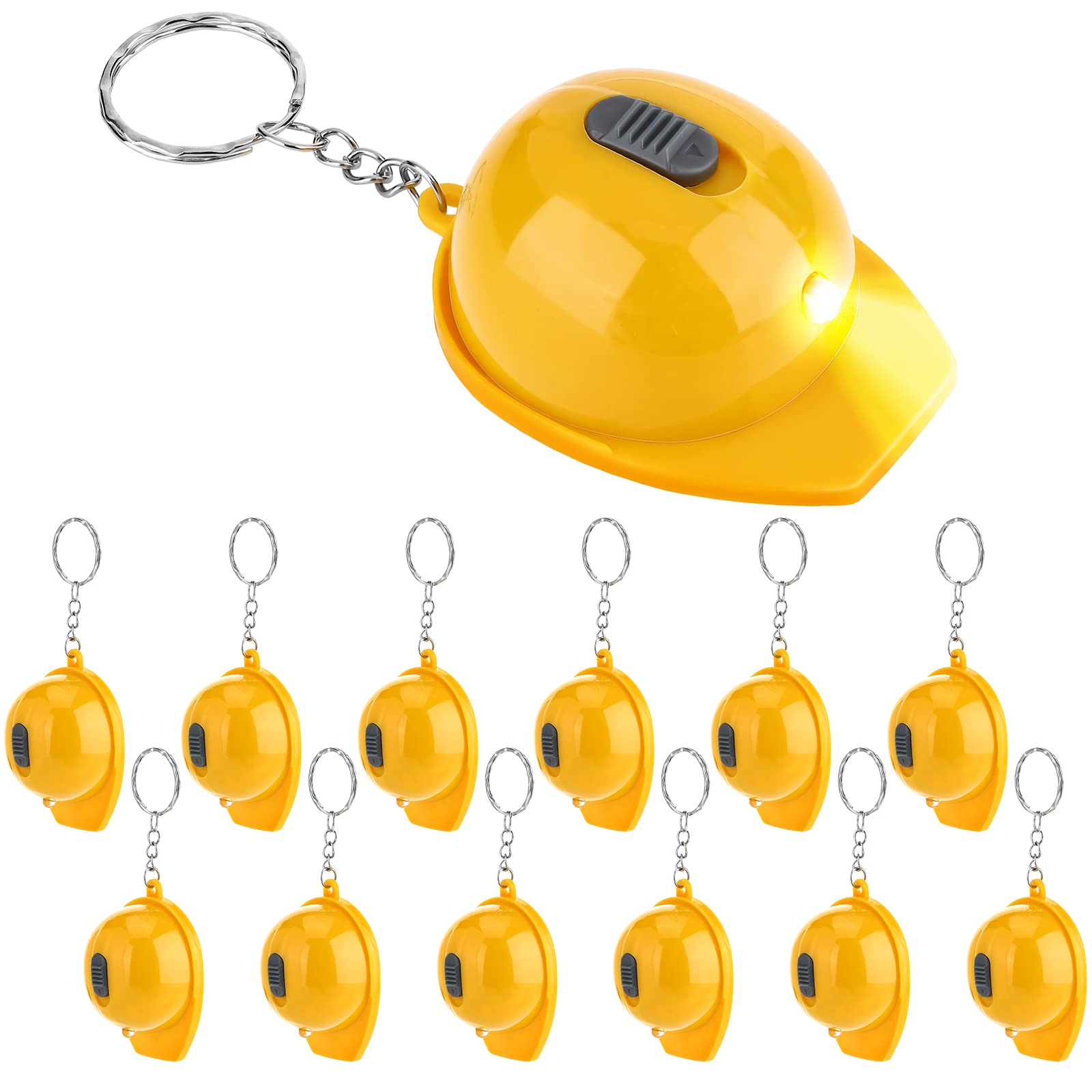 Bonuci 12 Pcs Construction Party Favors Mini Flashlight Keychain