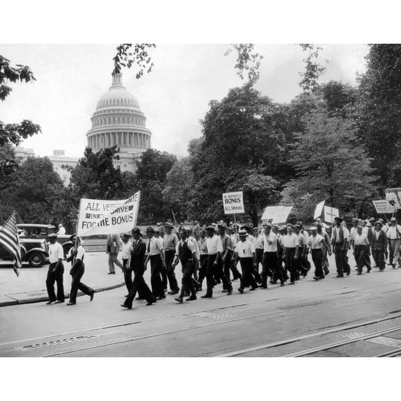 Bonus Army Parade In Washington Dc. Members Of 'The Rank And File Group' March On July 15 History