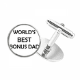 thumbnail image 1 of Bonus Dad Father's Festival Quote Round Button Cuff Clip Stud Cufflinks, 1 of 4