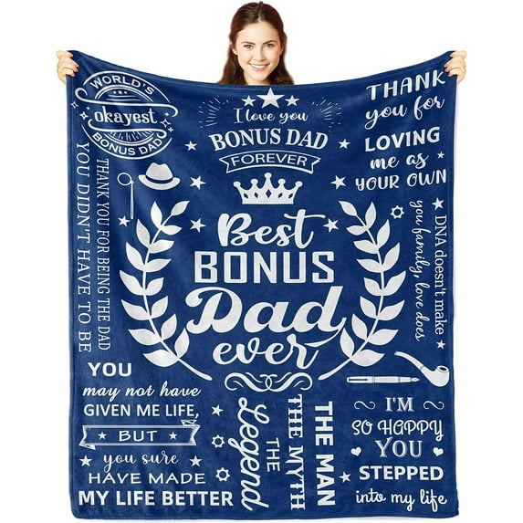 Bonus Dad Gifts, Step Dad Gifts, Stepped Up Dad Gifts, Step Dad Gifts from Daughter Son, Step Up Dad Gifts, Bonus Dad Gifts from Daughter, Bonus Dad Gift Ideas Throw Blanket 50x60in