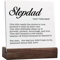 Bonus Dad Gifts,Stepdad Father'S Day Gifts,Birthday Gifts For Step Dad,Stepdad Noun Definition Ceramic Table Sign Desk Decor