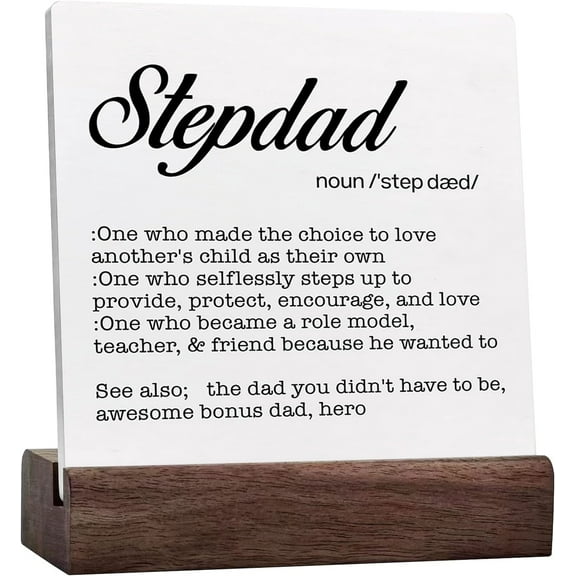 Bonus Dad Gifts,Stepdad Father'S Day Gifts,Birthday Gifts For Step Dad,Stepdad Noun Definition Ceramic Table Sign Desk Decor