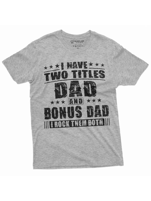 Bonus Dad Men'S Father'S Day Step Dad Tee Shirt Gift Birthday Christmas Gift Ideas Man'S Bonusdad Tee Shirt (Medium Grey)