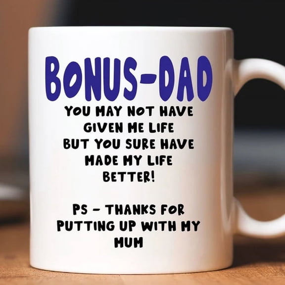 Bonus-Dad Mug, Christmas Gift Present Birthday Father’s Day Gift