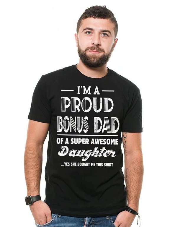 Bonus Dad Step Dad Fathers Day Mens Tee Step Father Tee