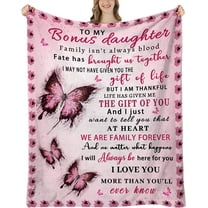 Bonus Daughter Gifts, Bonus Daughter Birthday Gifts, Daughter from Stepmom, Step Daughter Gifts from Mom, to My Bonus Daughter Blanket Throw, 30x40in Fleece Blanket