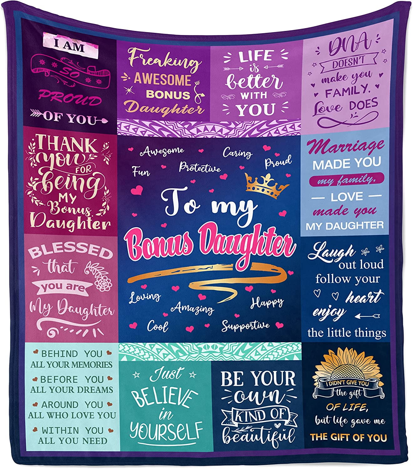 Bonus Daughter Gifts, Step Daughter Gifts Blankets 50"x60", Daughter in