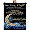 thumbnail image 1 of Bonus Daughter Gifts, Step Daughter Gifts from Stepmom Stepdad, Birthday Gift for Bonus Daughter, Gifts for Step Daughter, to My Bonus Daughter Gifts Blanket 50"x60", 1 of 6