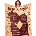 thumbnail image 1 of Bonus Mom Blanket for Bonus Mom from Son - 50" X 60" Throw Blanket to My Bonus Mom - Christmas Birthday Presents for Mother in Law Best Step Mom Gift Ideas Mother in Law Gifts, 1 of 5