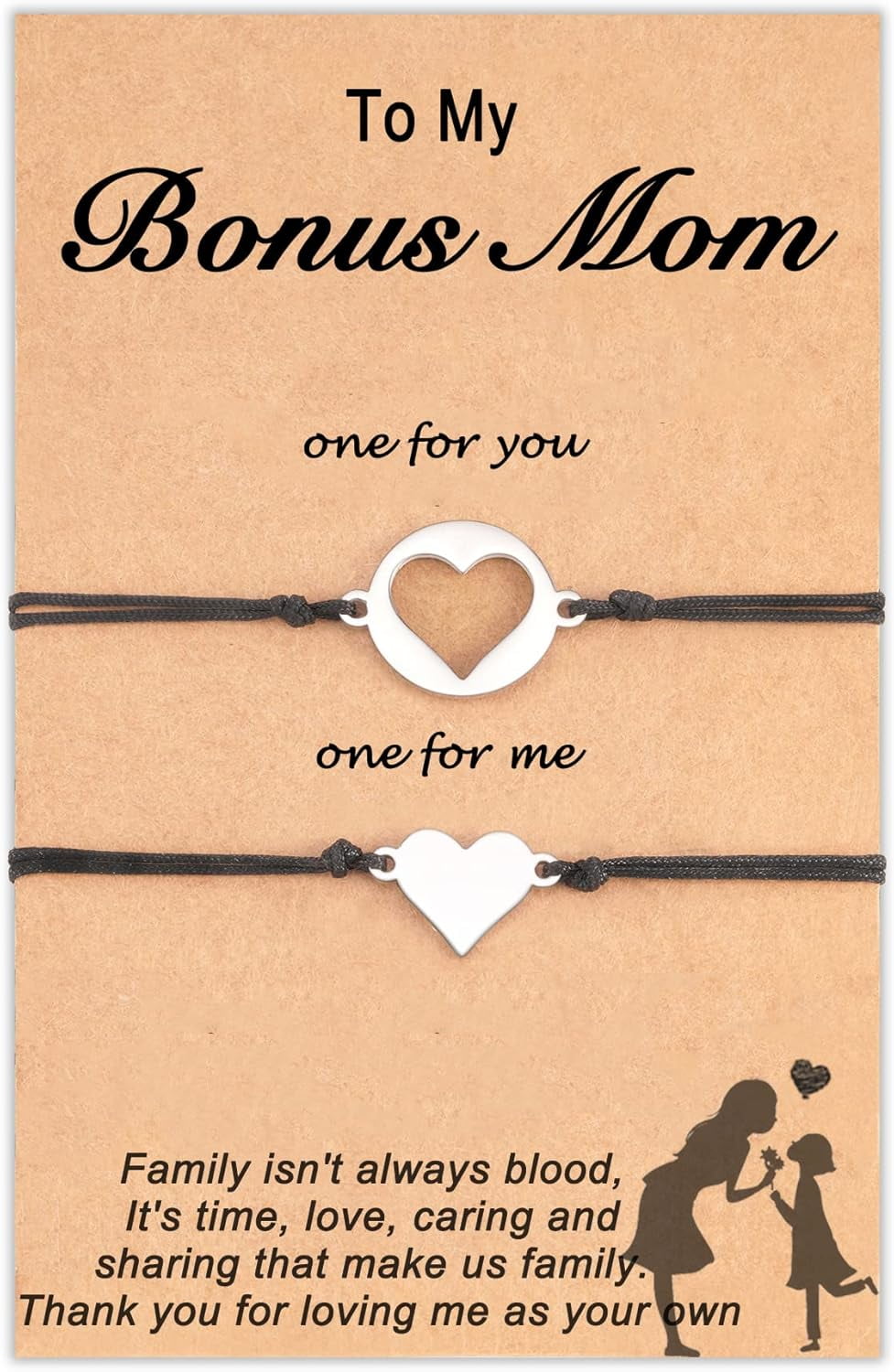 Bonus Mom Daughter Bonus Mom Son Bonus Dad Son Gifts Adjustable Matching Bracelets Set Walmart