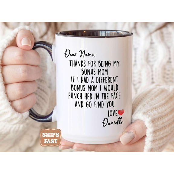 Bonus Mom Gift Bonus Mom Mug Stepmom Birthday Funny Step Mom Mothers Day Gift From Daughte
