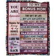 thumbnail image 1 of Bonus Mom Gifts from Bonus Daughter Son Mothers Day Blanket Gifts for Stepmom Birthday Gifts for Bonus Mother Stepmother Christmas Thanksgiving Gifts Throw Blankets 50"x60", 1 of 6