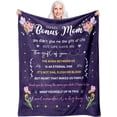 thumbnail image 1 of Bonus Mom Gifts, Gifts for Step Mom from Daughter, Bonus Mom Christmas Birthday Gifts, Wedding Gifts for Bonus Mom, Best Step Mom Gifts Ideas, Gifts for Step Mom for Christmas Blanket 50"x60", 1 of 6