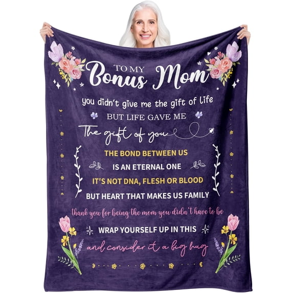 Bonus Mom Gifts, Gifts for Step Mom from Daughter, Bonus Mom Christmas Birthday Gifts, Wedding Gifts for Bonus Mom, Best Step Mom Gifts Ideas, Gifts for Step Mom for Christmas Blanket 50"x60"