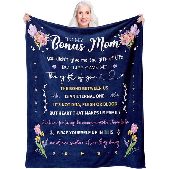 Bonus Mom Gifts, Gifts for Step Mom from Daughter, Bonus Mom Christmas Birthday Gifts, Wedding Gifts for Bonus Mom, Best Step Mom Gifts Ideas, Gifts for Step Mom for Christmas Blanket 50"x60"
