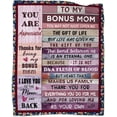 thumbnail image 1 of Bonus Mom Gifts from Bonus Daughter Son Christmas Thanksgiving Gifts for Bonus Mother Stepmother Birthday Gifts Throw Blankets 50"x60", 1 of 6