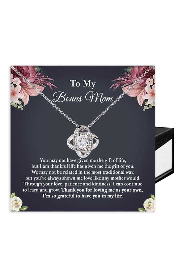 To My Bonus Mom Necklace, Step Mom, Step Mother Necklace, Mom Necklace, Stepmom Necklace, Bonus Mom Necklace, Bonus Mom Mother'S Day #421, White Love Knot Necklace